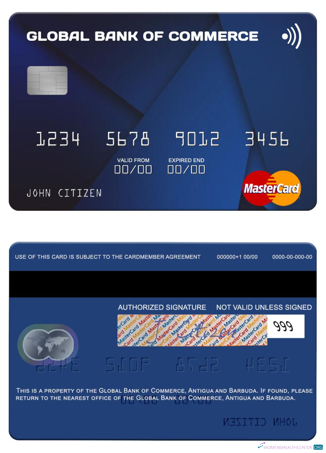 Professionelle Herunterladen Antigua und Barbuda Globale Handelsbank Mastercard Photoshop Vorlage