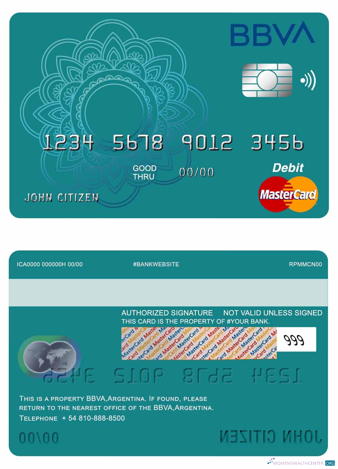 Premium Herunterladen Argentinien BBVA Bank Mastercard Debit Photoshop Vorlage