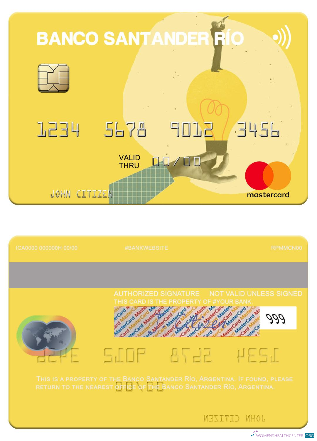 Premium Herunterladen Argentinien Banco Santander Río Mastercard Photoshop Vorlage
