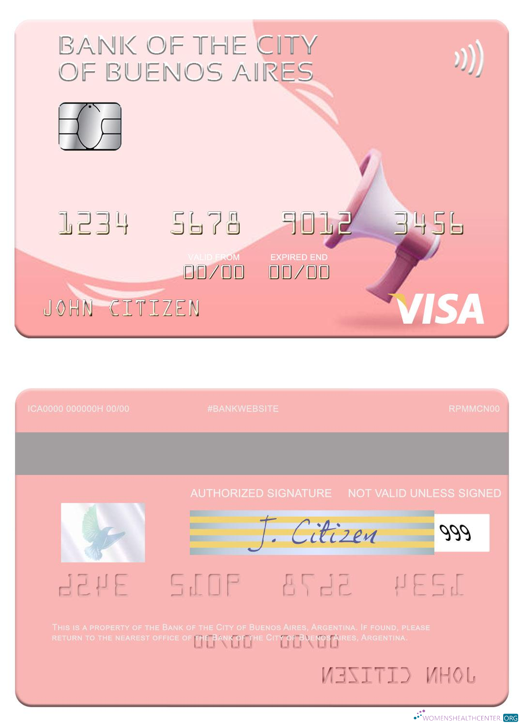 Professionelle Herunterladen Argentinien Bank von The Stadt von Buenos Aires Visa Karte Photoshop Vorlage