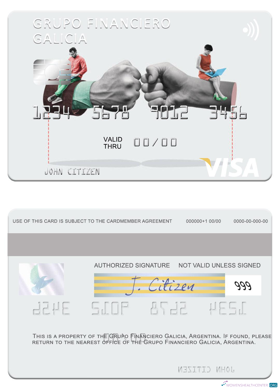 Premium Herunterladen Argentinien Grupo Financiero Galicia Visa Karte Photoshop Vorlage