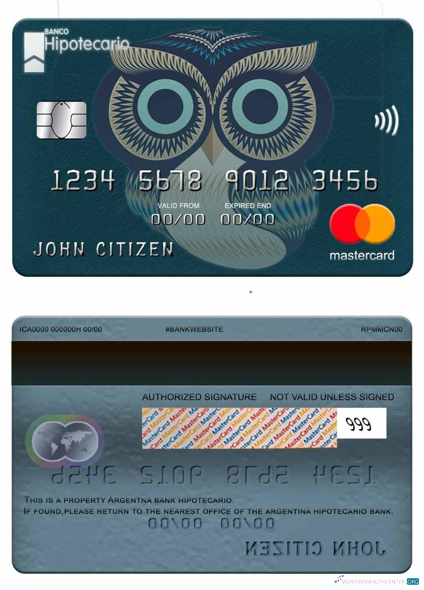 Editierbare Herunterladen Argentinien Hipotecario Bank Mastercard Photoshop Vorlage