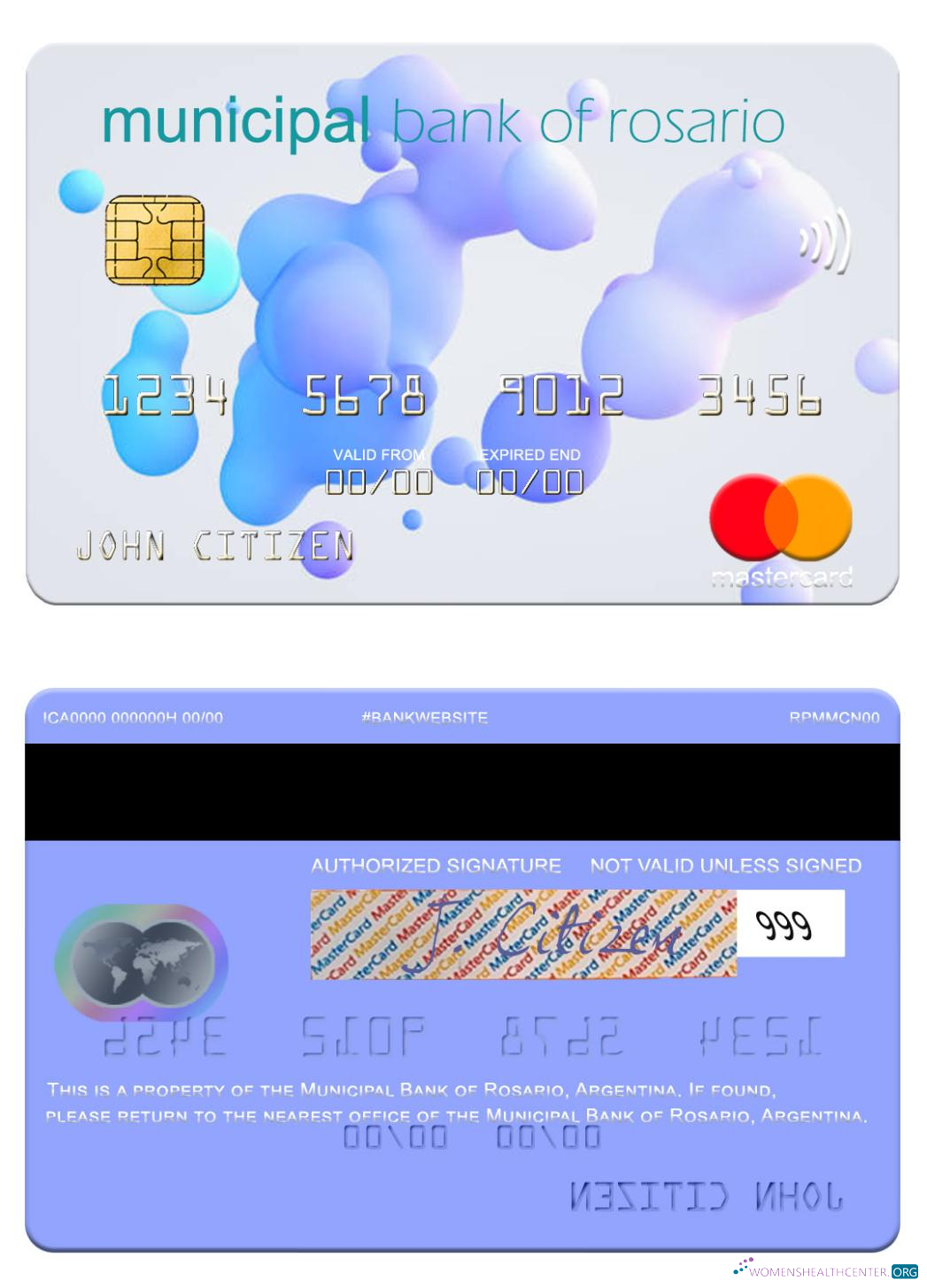Editierbare Herunterladen Argentinien Kommunal Bank von Rosario Mastercard Photoshop Vorlage
