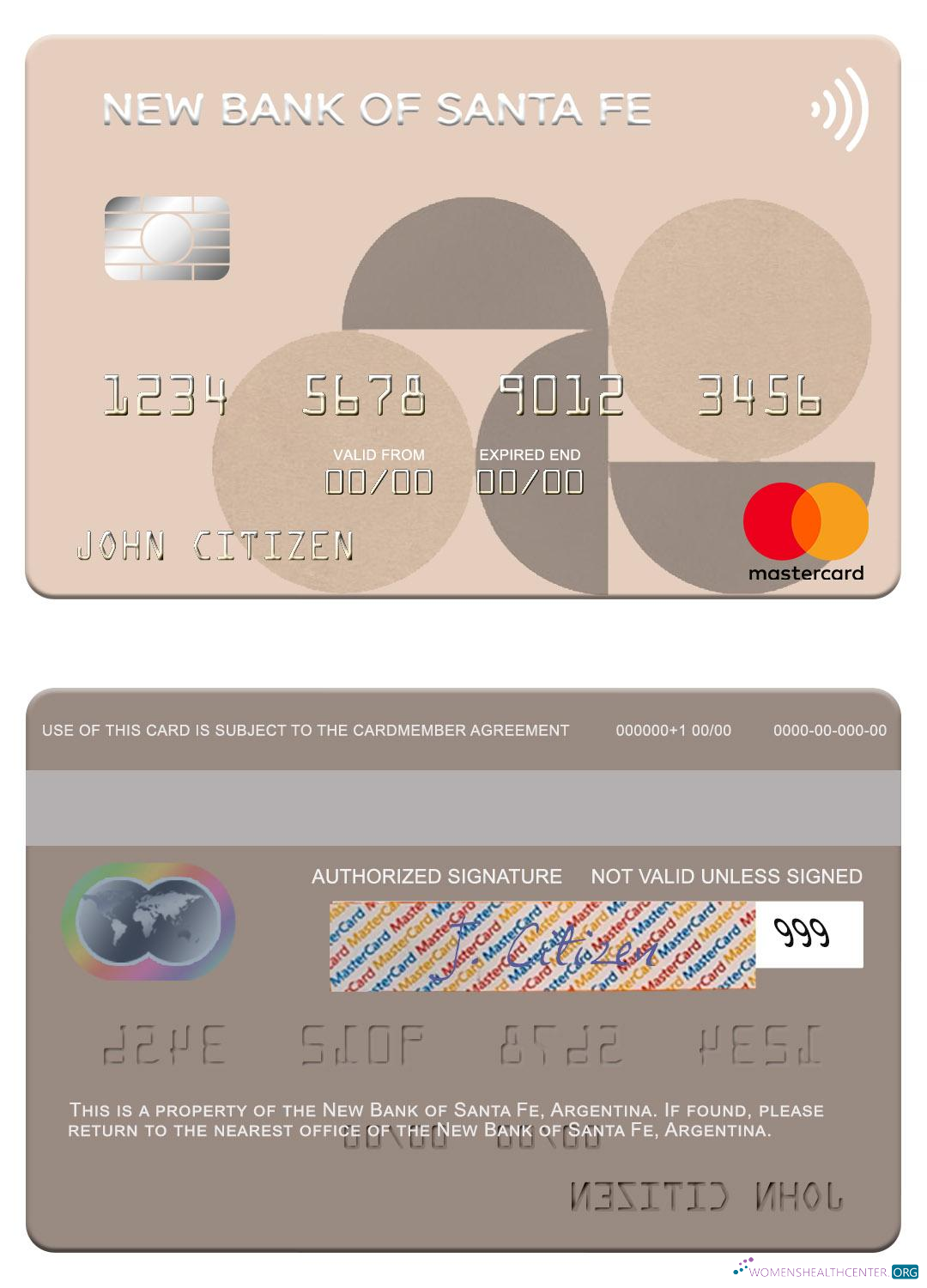 Premium Herunterladen Argentinien Neu Bank von Santa Fe Mastercard Photoshop Vorlage