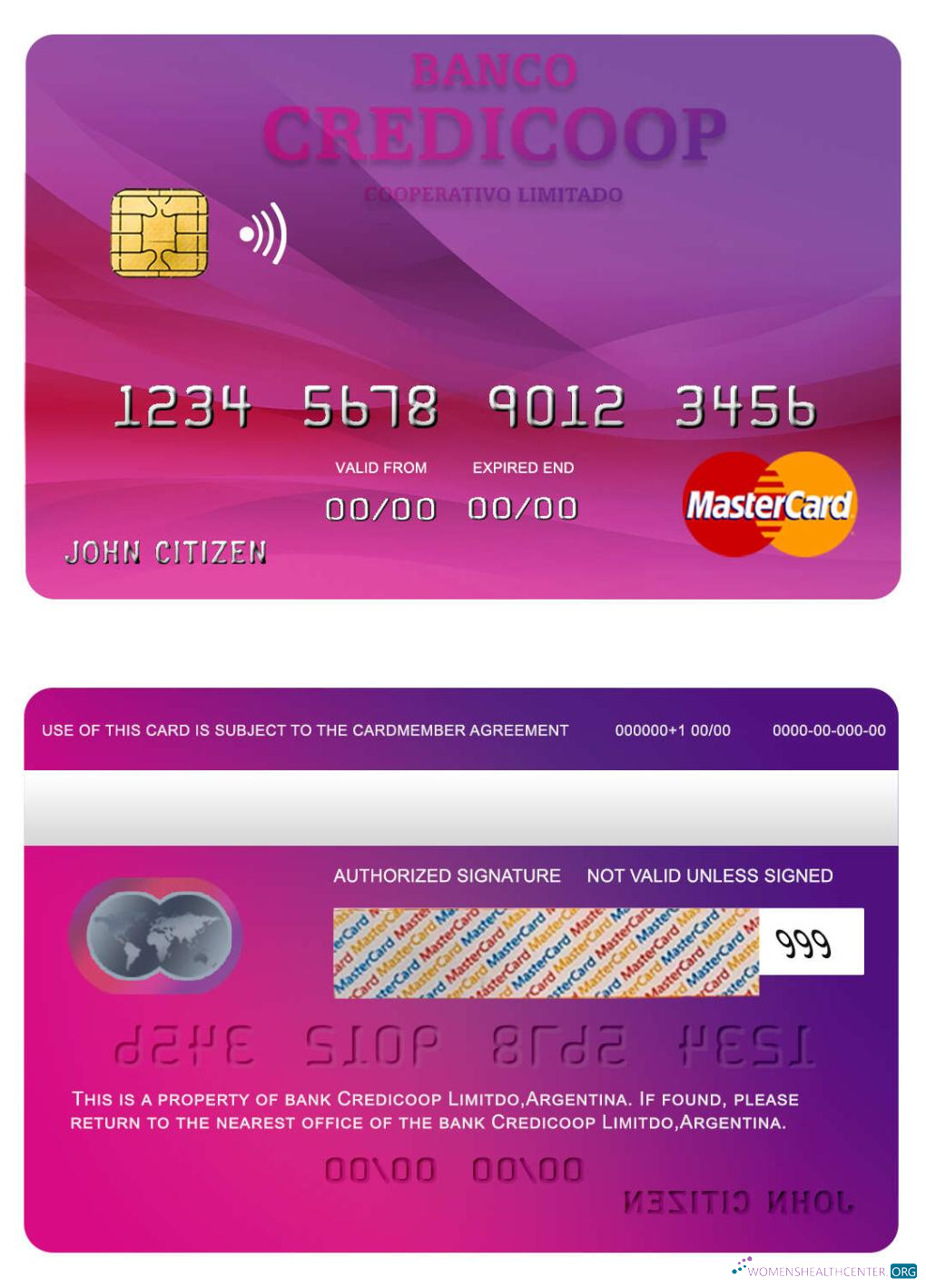 Professionelle Herunterladen Argentinien Bank Credicoop Mastercard Photoshop Vorlage