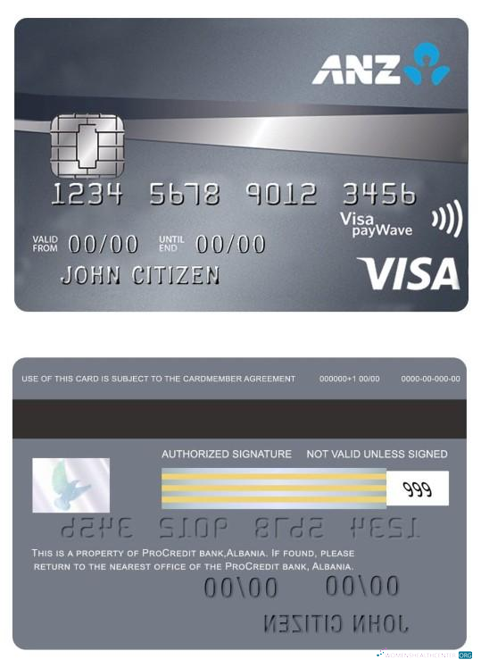 Premium Herunterladen Australien ANZ Platin Kredit Visa Karte Photoshop Vorlage