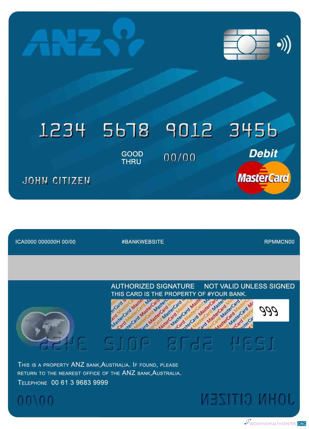 Premium Herunterladen Australien ANZ Bank Mastercard Photoshop Vorlage