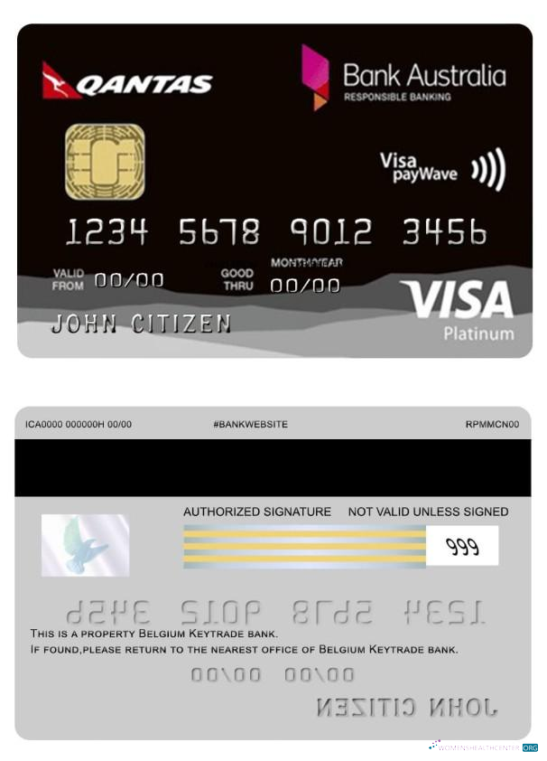 Editierbare Herunterladen Australien Bank Australien Platin Rewards Visa Karte Photoshop Vorlage