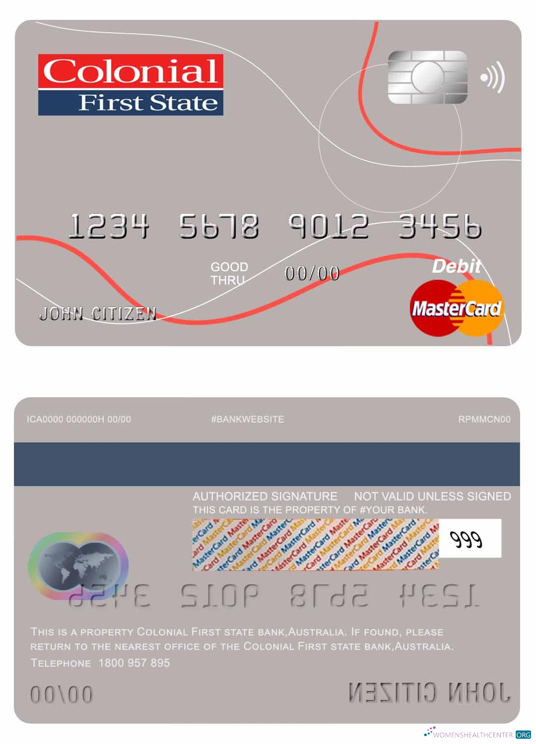 Professionelle Herunterladen Australien Colonial Erste Staatlich Bank Mastercard Photoshop Vorlage