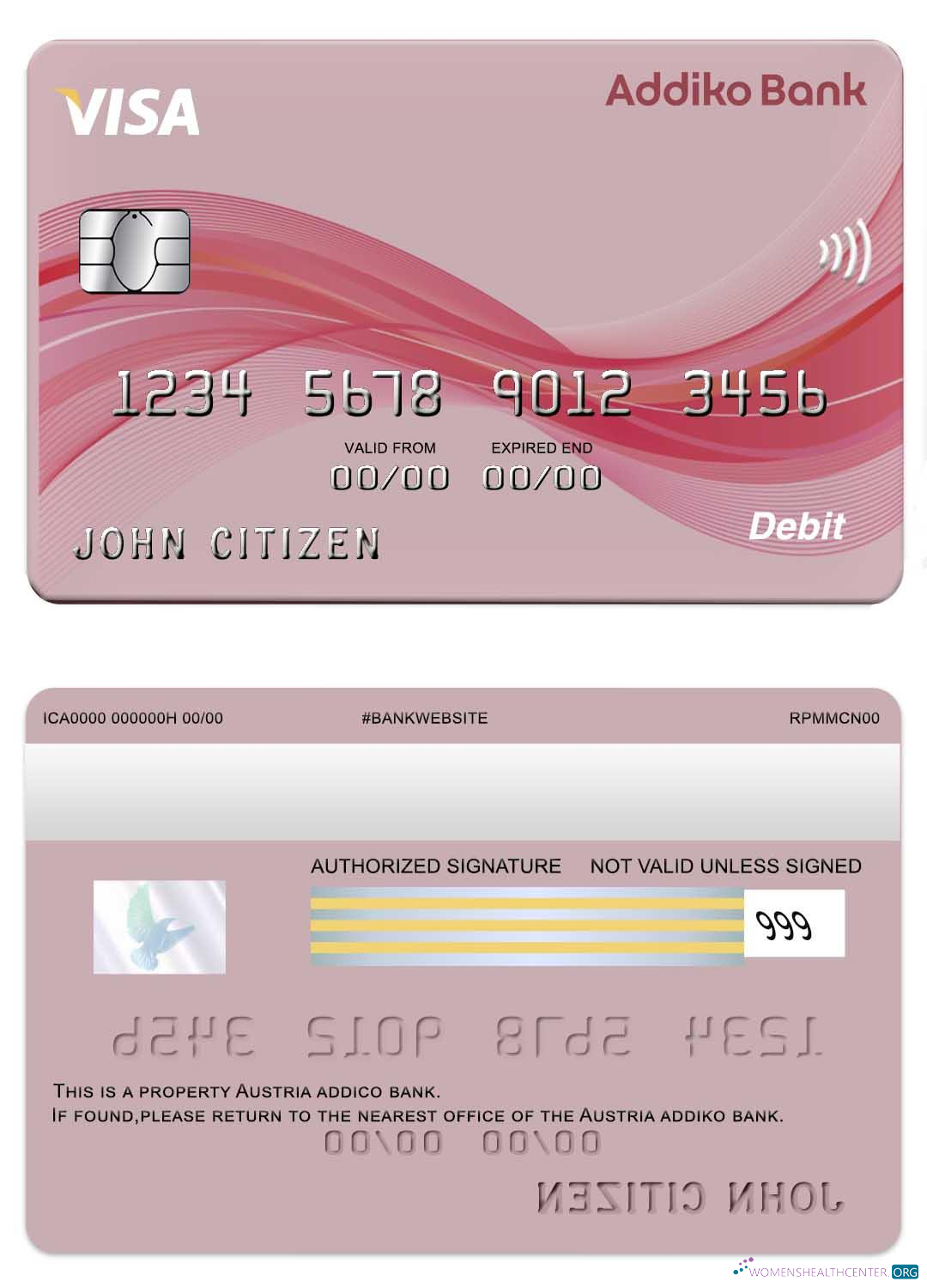 Premium Herunterladen Österreich Addiko Bank Visa Karte Photoshop Vorlage