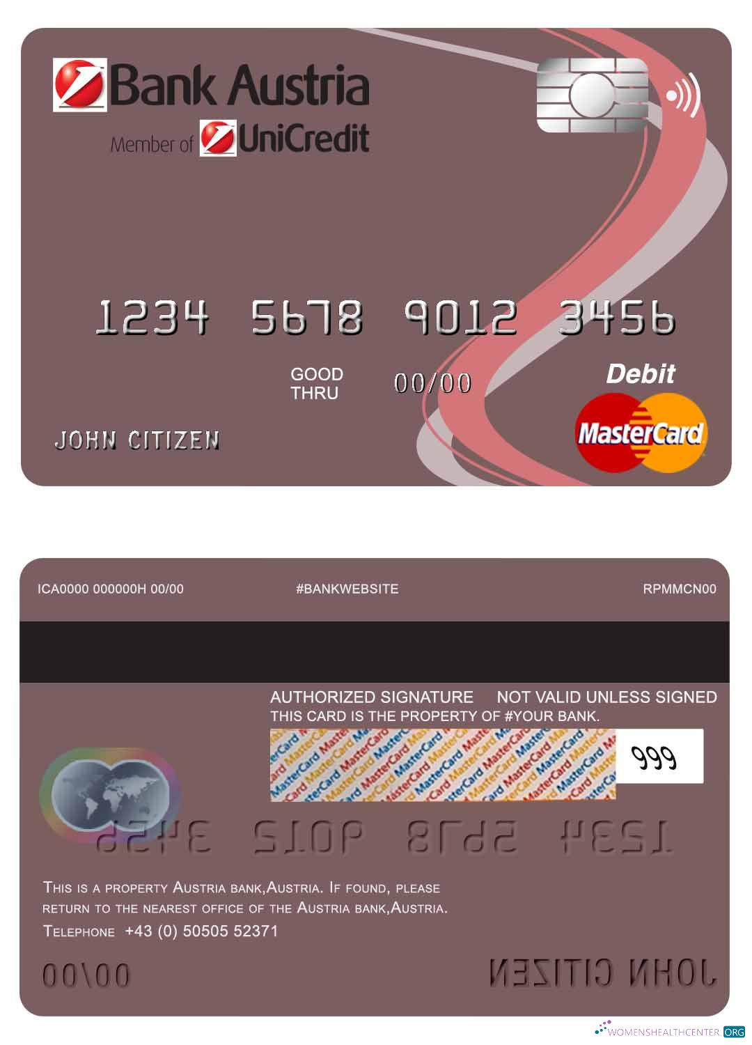 Professionelle Herunterladen Österreich Bank Österreich Mastercard Debit Karte Photoshop Vorlage