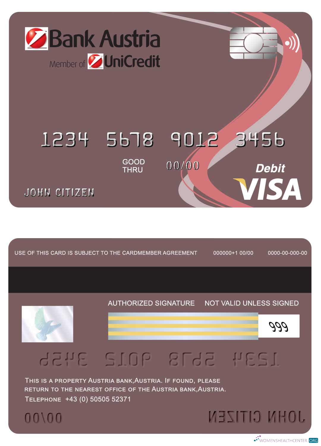 Professionelle Herunterladen Österreich Bank Österreich Visa Karte Photoshop Vorlage
