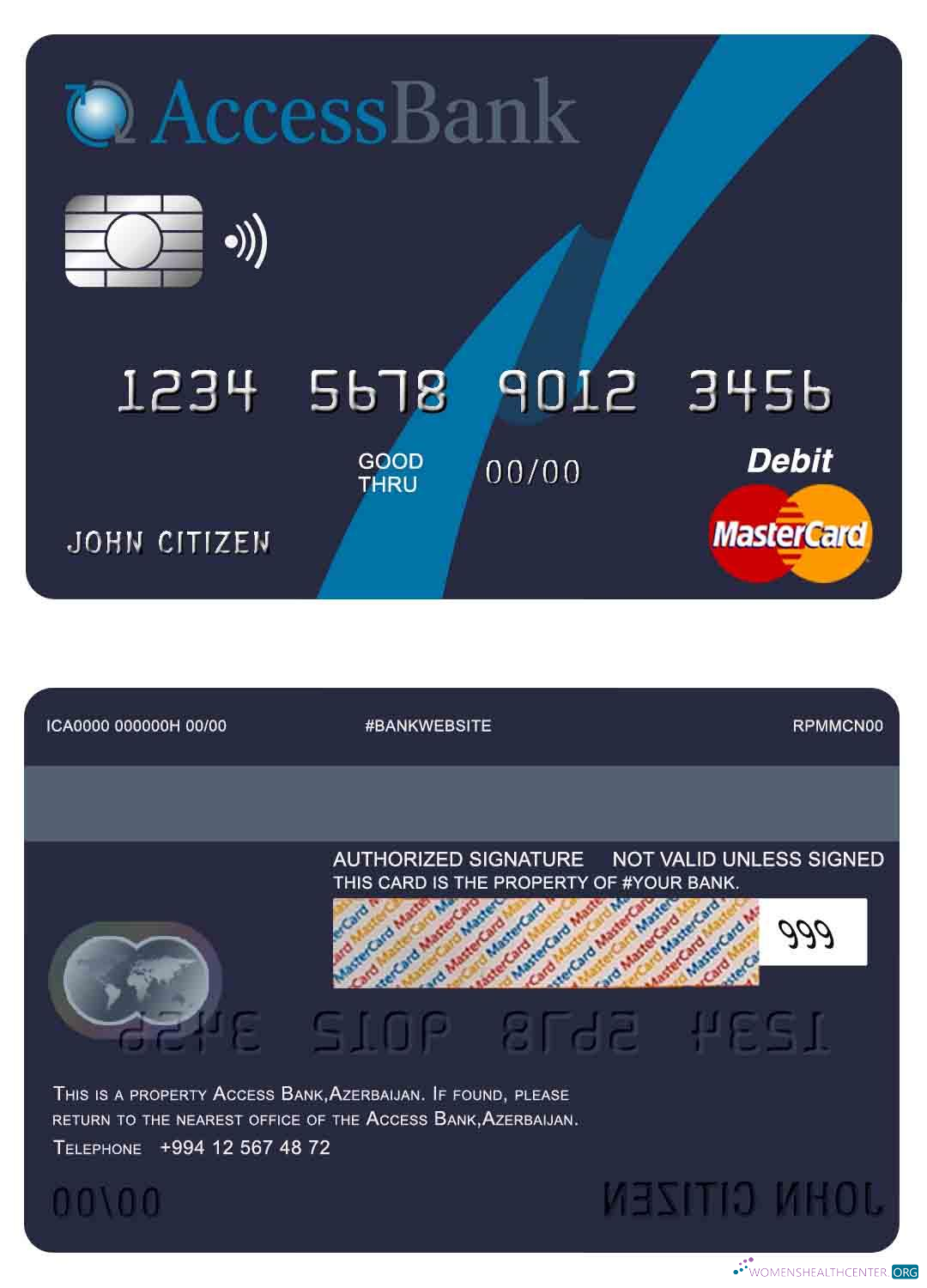 Realistische Herunterladen Aserbaidschan Access Bank Mastercard Photoshop Vorlage