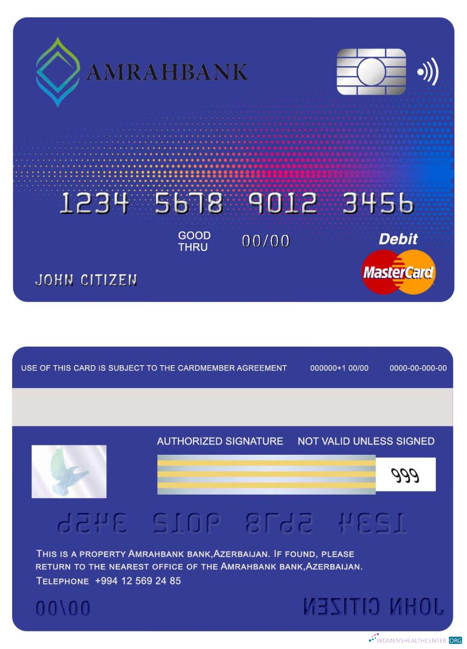 Professionelle Herunterladen Aserbaidschan Amrahbank Mastercard Photoshop Vorlage