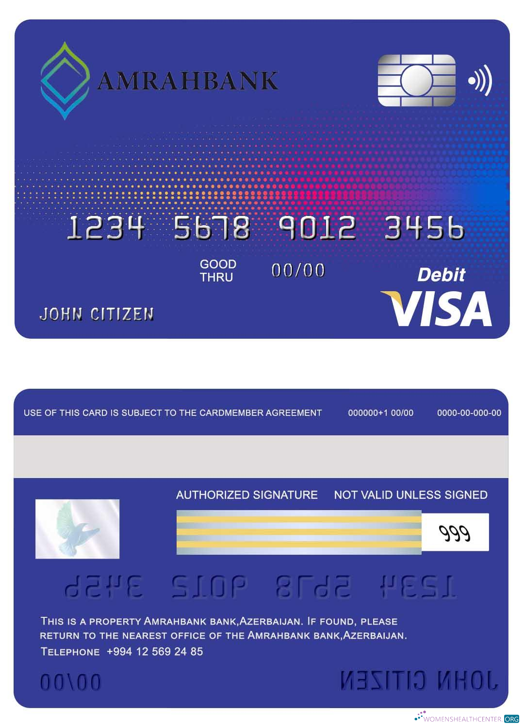 Hochwertige Herunterladen Aserbaidschan Amrahbank Visa Karte Photoshop Vorlage