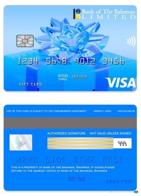 Hochwertige Herunterladen Bahamas Bank von The Bahamas Gift Karte Photoshop Vorlage