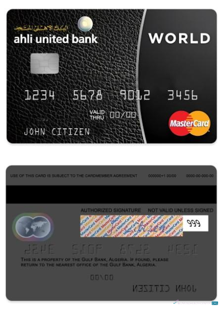 Premium Herunterladen Bahrain Ahli Vereint Bank Master Karte Photoshop Vorlage