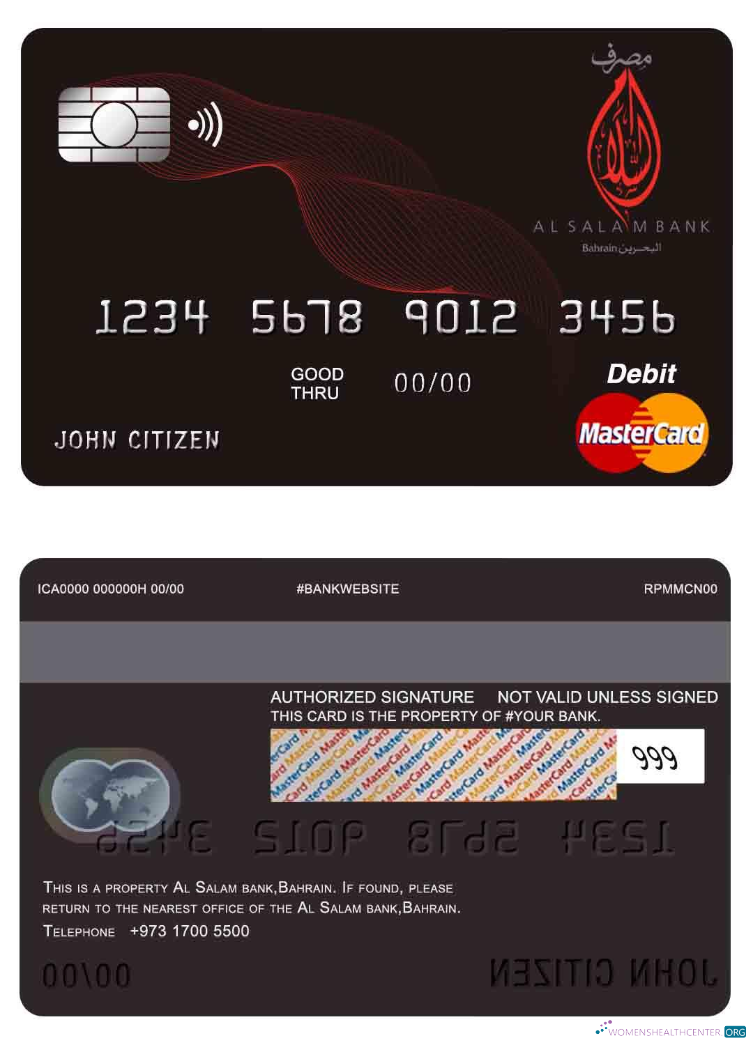 Realistische Herunterladen Bahrain Al Salam Bank Mastercard Photoshop Vorlage