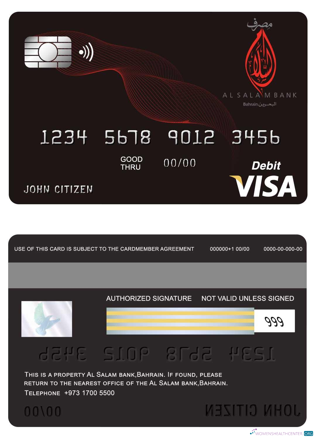 Editierbare Herunterladen Bahrain Al Salam Bank Visa Karte Photoshop Vorlage