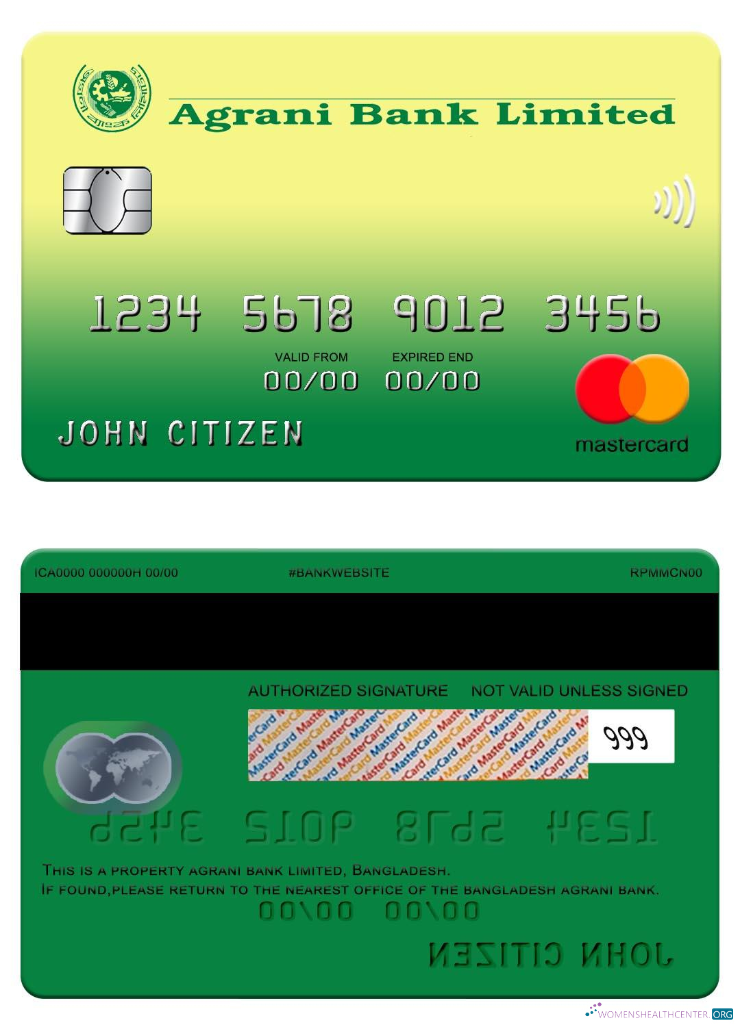 Professionelle Herunterladen Bangladesch Agrani Bank Mastercard Photoshop Vorlage