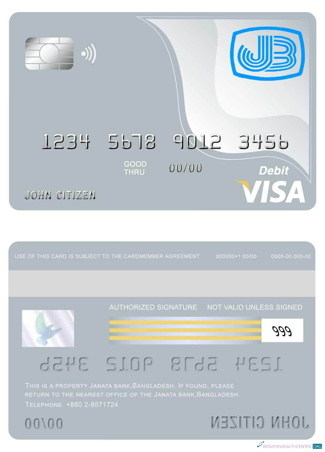 Professionelle Herunterladen Bangladesch Janata Bank Visa Karte Photoshop Vorlage