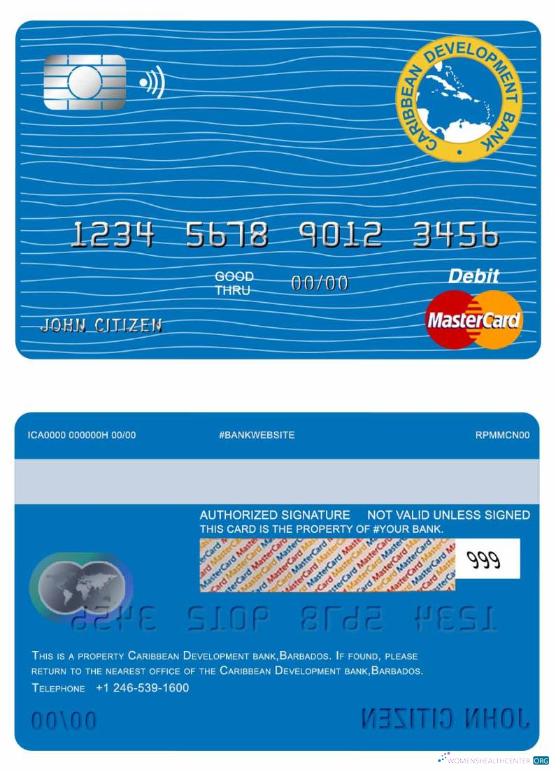 Realistische Herunterladen Barbados Caribbean Entwicklung Bank Master Karte Photoshop Vorlage