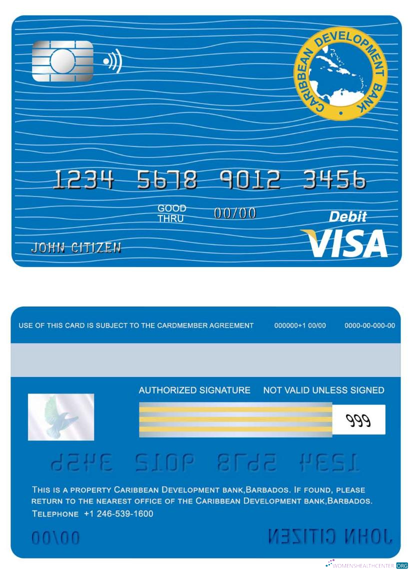 Premium Herunterladen Barbados Caribbean Entwicklung Bank Visa Karte Photoshop Vorlage
