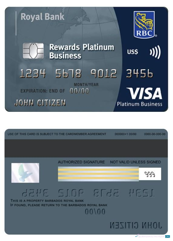 Premium Herunterladen Barbados Royal Bank Visa Geschäftlich Platin Karte Photoshop Vorlage