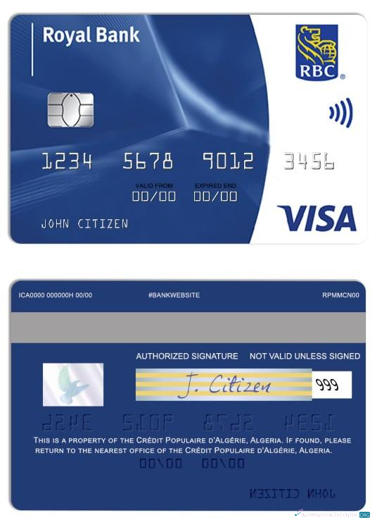 Realistische Herunterladen Barbados Royal Bank Visa Classic International Karte Photoshop Vorlage