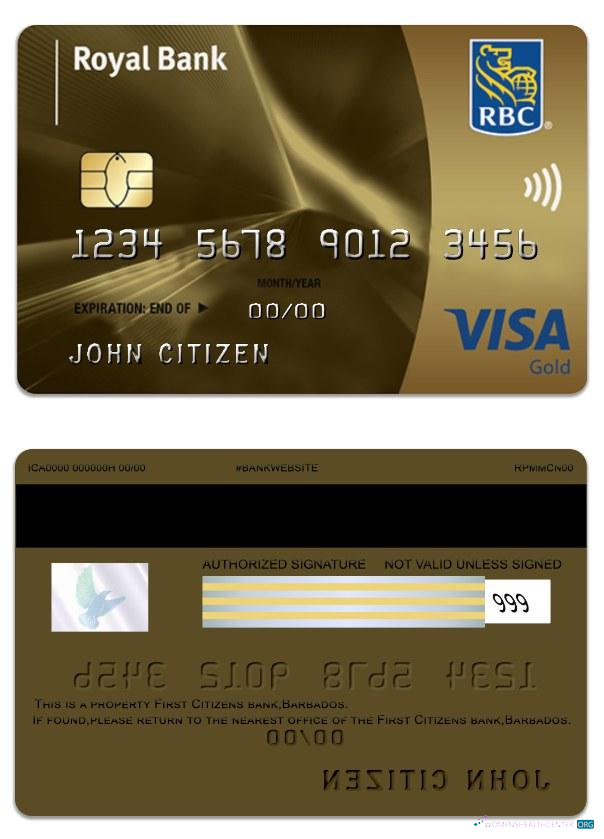 Professionelle Herunterladen Barbados Royal Bank Visa Gold Photoshop Vorlage