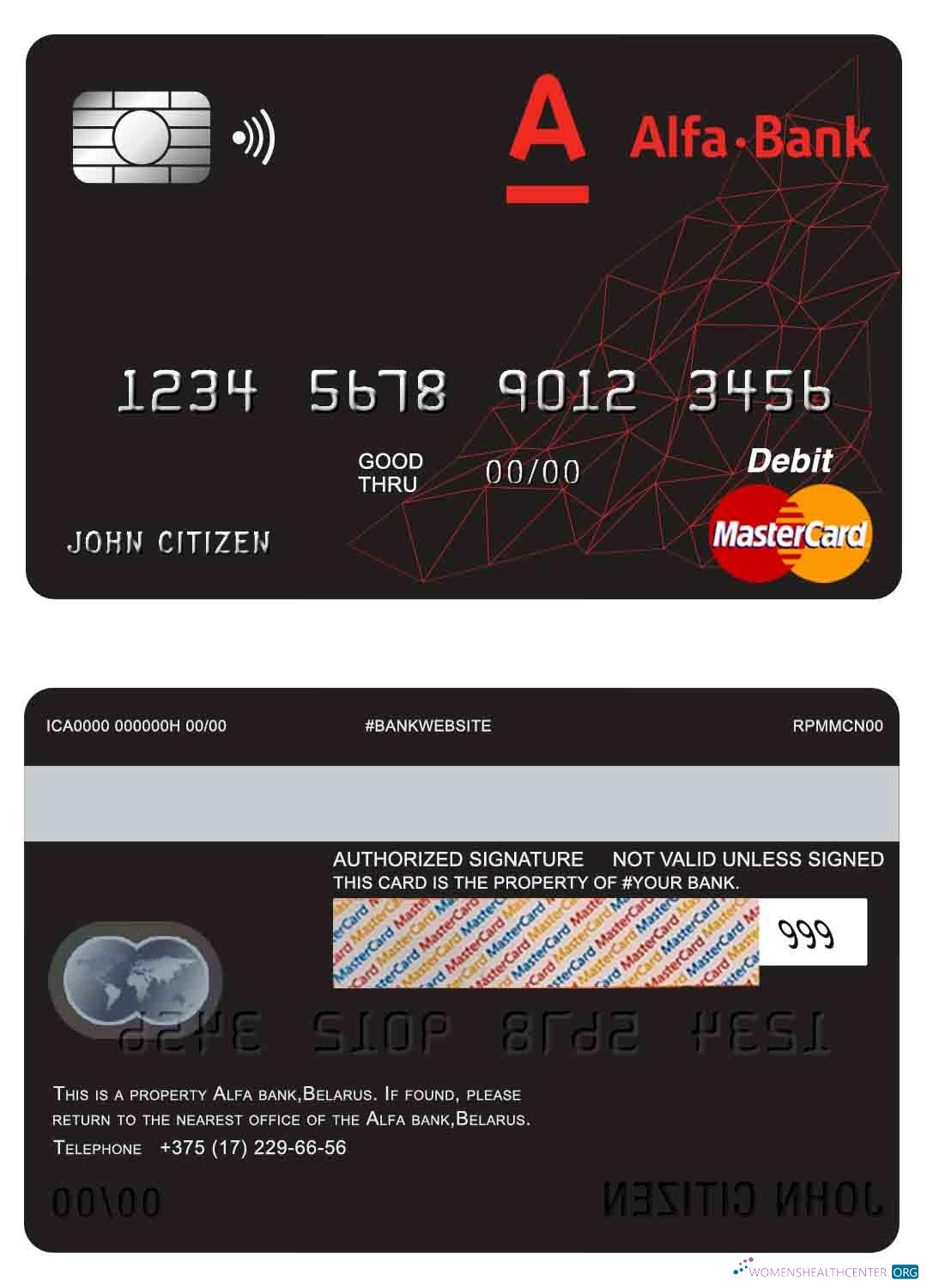 Editierbare Herunterladen Weißrussland Alfa Bank Master Debit Karte Photoshop Vorlage