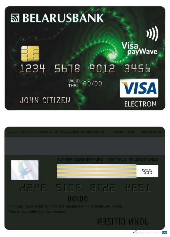 Professionelle Herunterladen Weißrussland Bank Visa Electron Karte Photoshop Vorlage