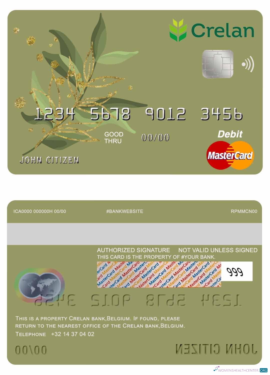 Editierbare Herunterladen Belgien Crelan Bank Mastercard Debit Karte Photoshop Vorlage
