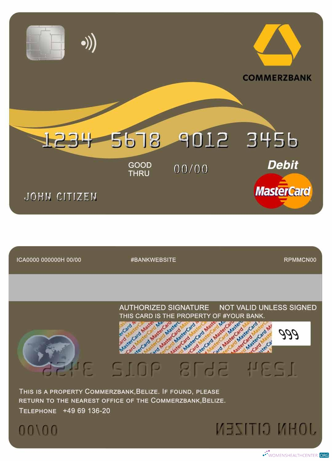 Premium Herunterladen Belize Commerzbank Mastercard Photoshop Vorlage