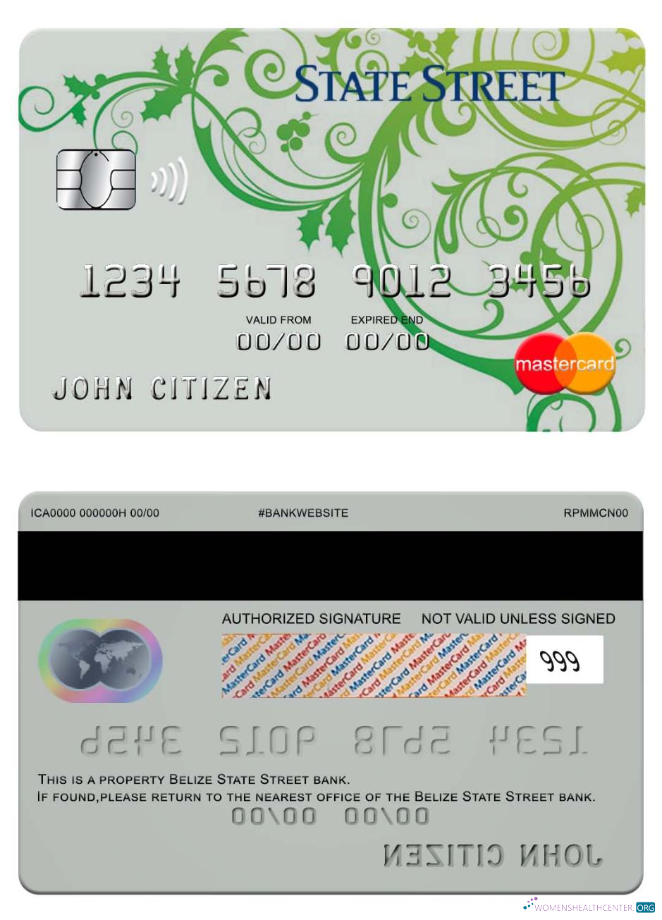 Hochwertige Herunterladen Belize Staatlich Street Bank Mastercard Photoshop Vorlage