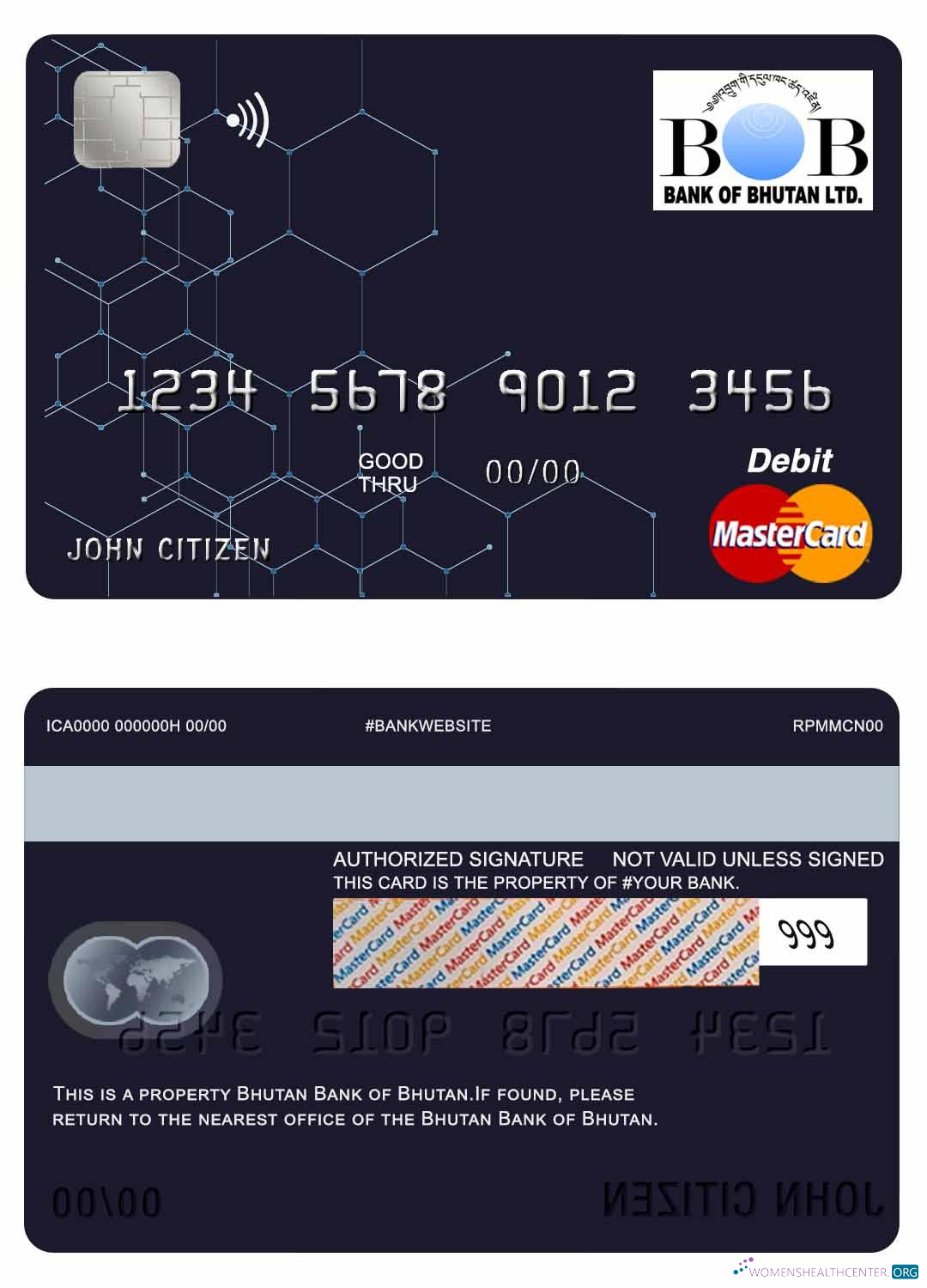 Hochwertige Herunterladen Bhutan Bank von Bhutan Mastercard Photoshop Vorlage