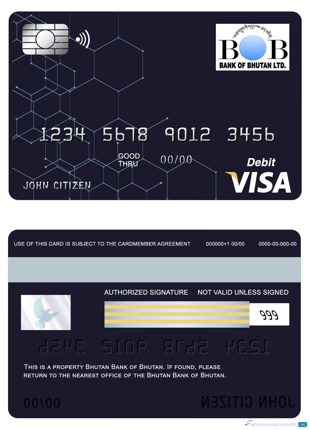 Premium Herunterladen Bhutan Bank von Bhutan Visa Karte Photoshop Vorlage