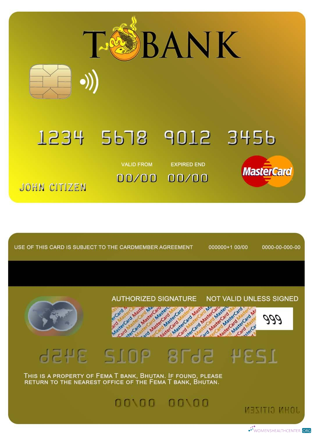 Hochwertige Herunterladen Bhutan T Bank Mastercard Photoshop Vorlage