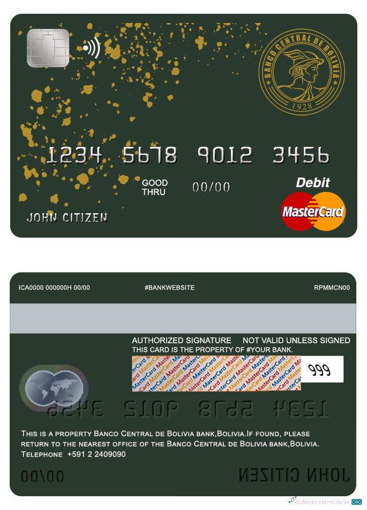 Premium Herunterladen Bolivien Banco Zentral de Bolivien Bank Master Karte Photoshop Vorlage
