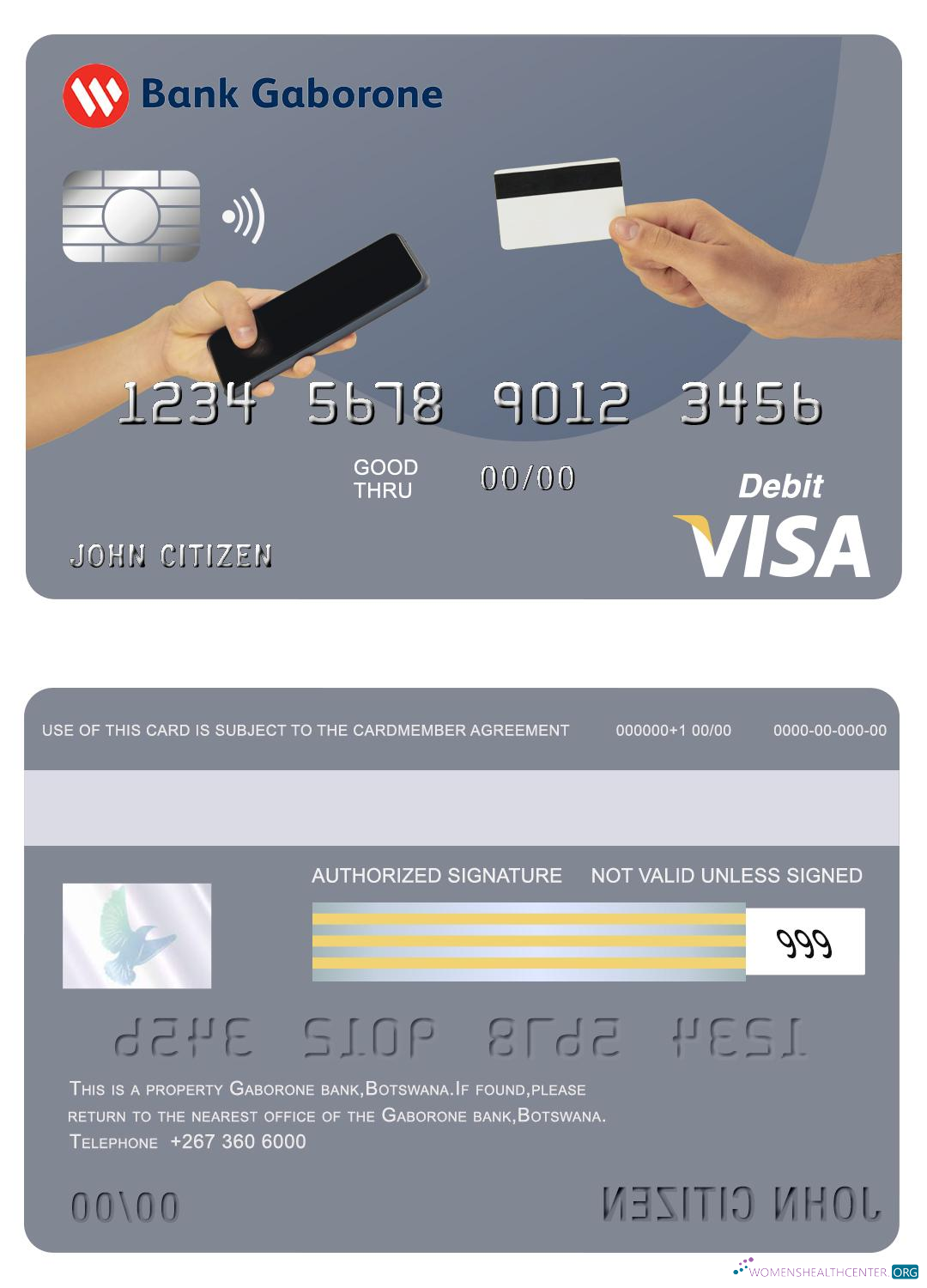 Realistische Herunterladen Botsuana Bank Gaborone Visa Karte Photoshop Vorlage