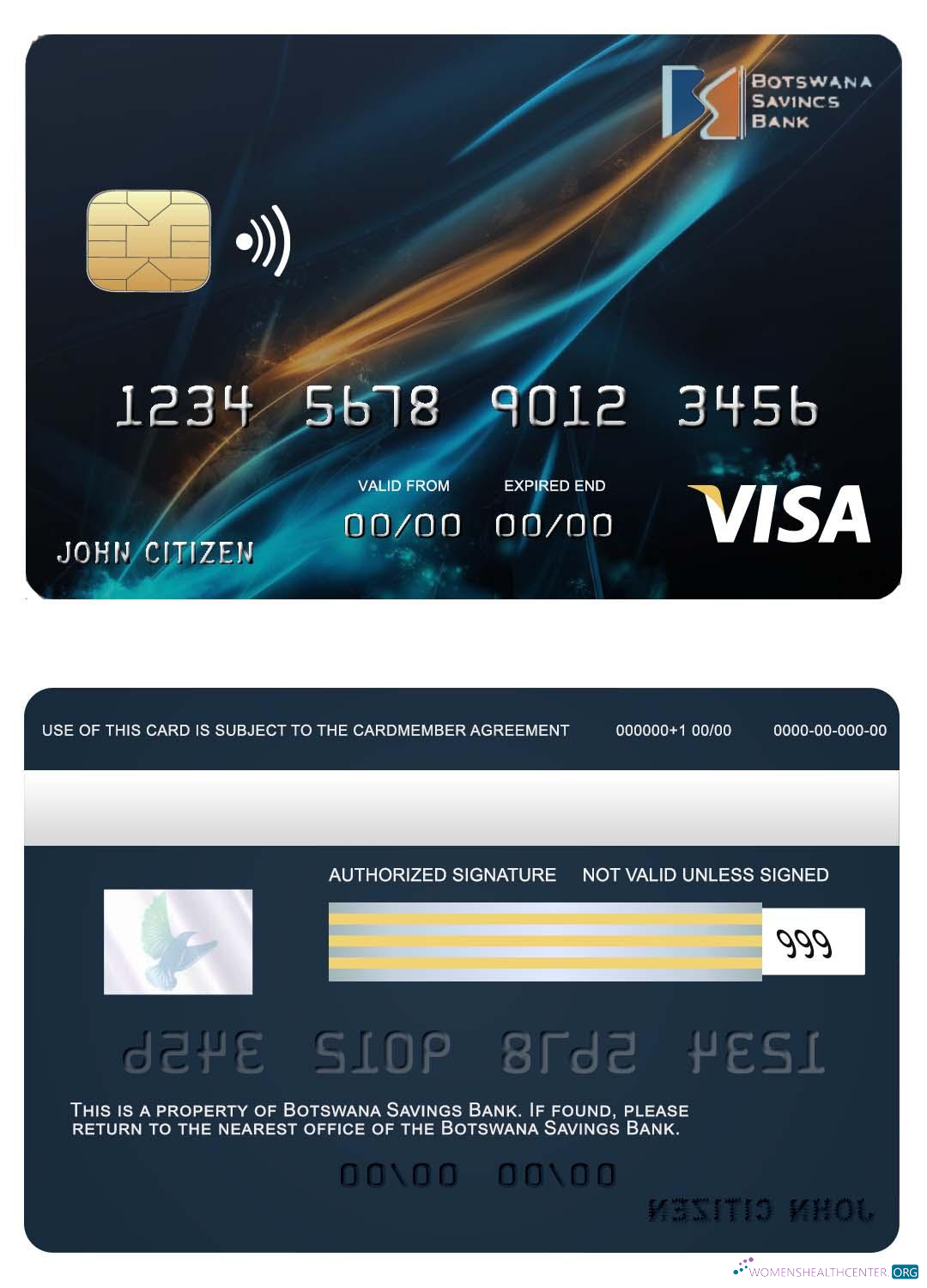 Premium Herunterladen Botsuana Sparkonto Bank Visa Karte Photoshop Vorlage