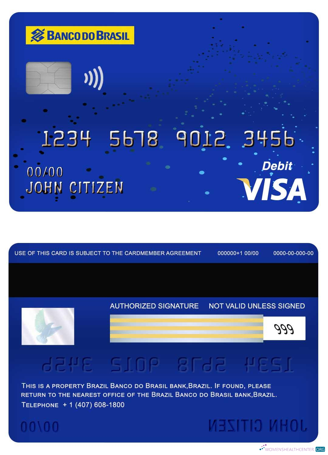 Professionelle Herunterladen Brasilien Banco Do Brasil Bank Visa Debit Karte Photoshop Vorlage