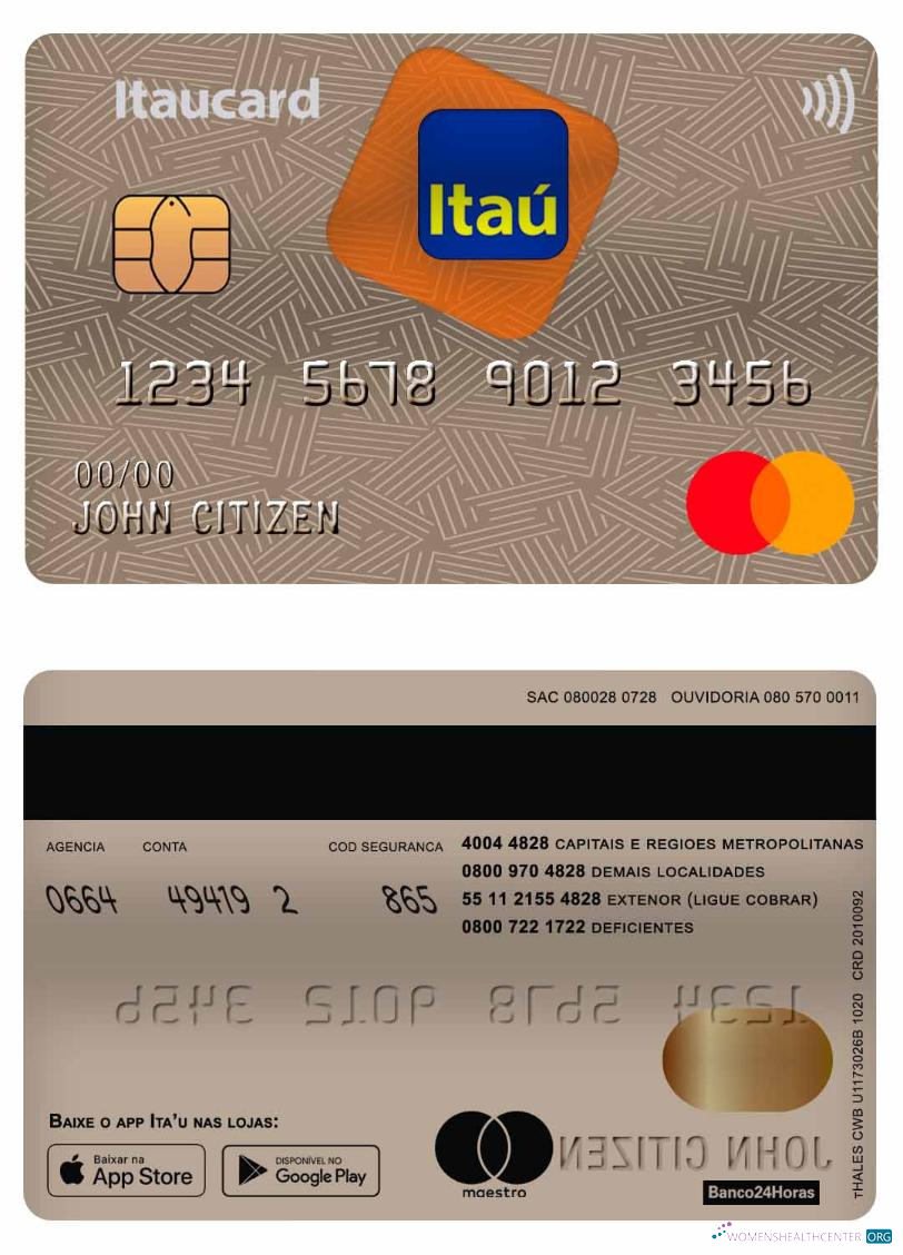 Realistische Herunterladen Brasilien Itaú Bank Master Karte Photoshop Vorlage