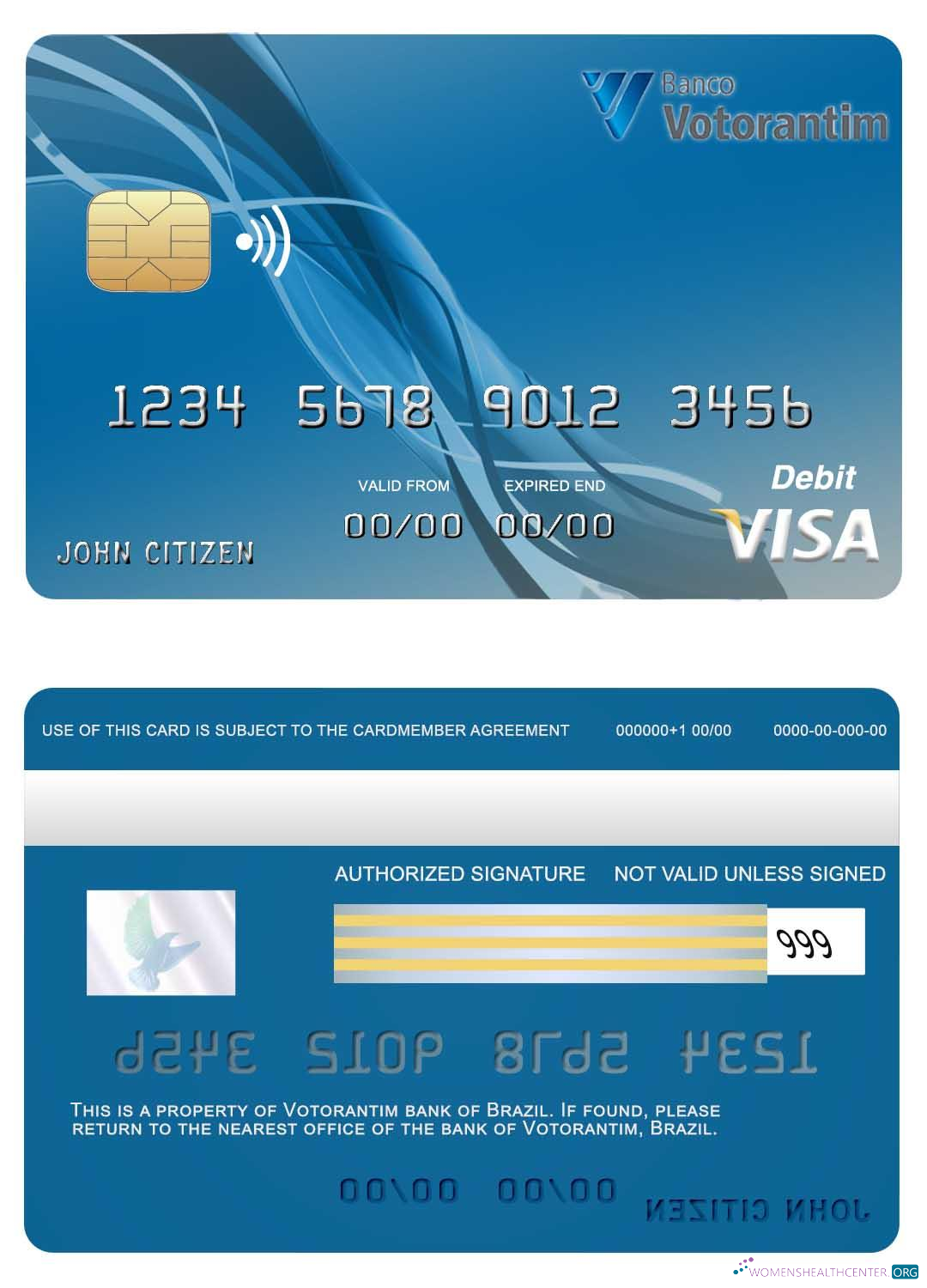 Professionelle Herunterladen Brasilien Votorantim Bank Visa Karte Photoshop Vorlage