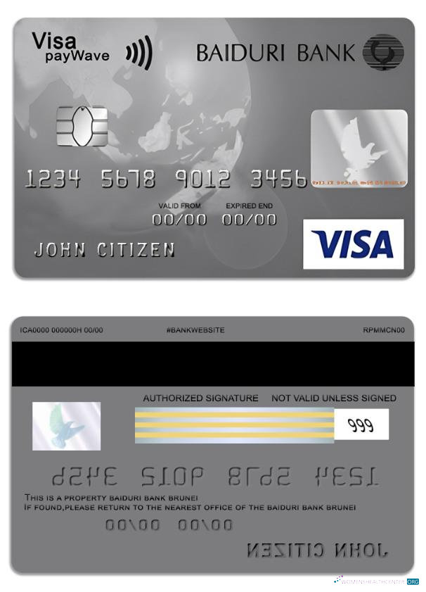 Professionelle Herunterladen Brunei Baiduri Bank Visa Classic Kredit Karte Photoshop Vorlage