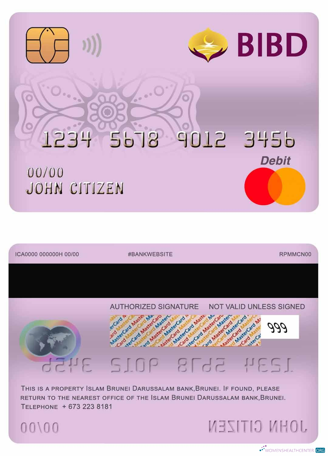 Editierbare Herunterladen Brunei Bank Islam Brunei Darussalam Bank Mastercard Debit Karte Photoshop Vorlage