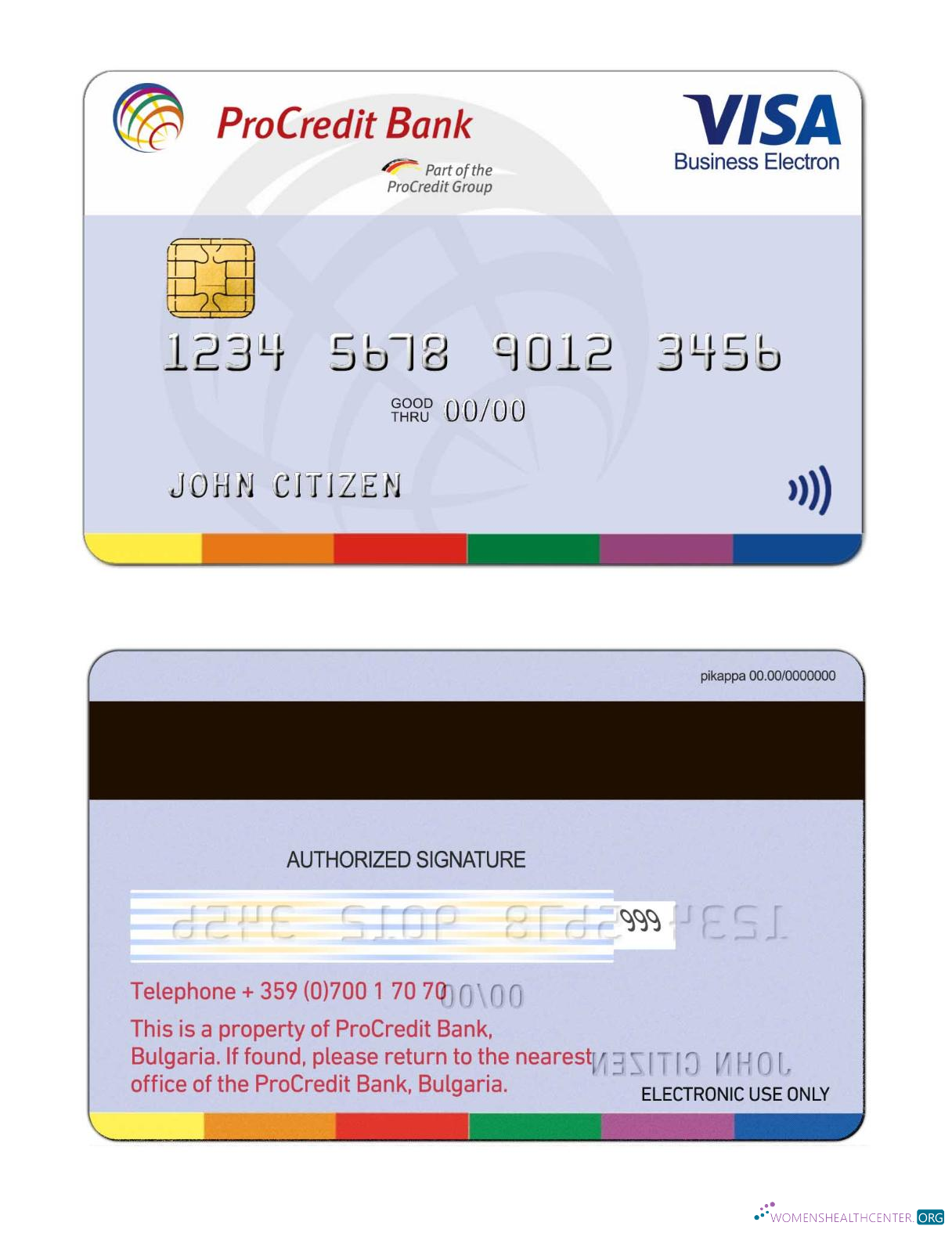 Premium Herunterladen Bulgarien ProCredit Bank Visa Electron Karte Photoshop Vorlage