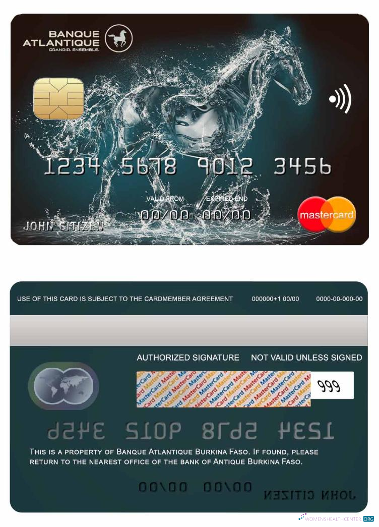 Premium Herunterladen Burkina Faso Atlantique Bank Mastercard Photoshop Vorlage