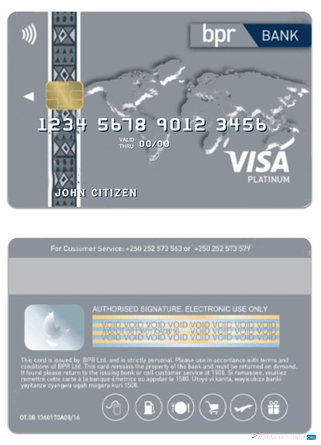 Professionelle Herunterladen Burundi BPR Bank Visa Platin Kredit Karte Photoshop Vorlage