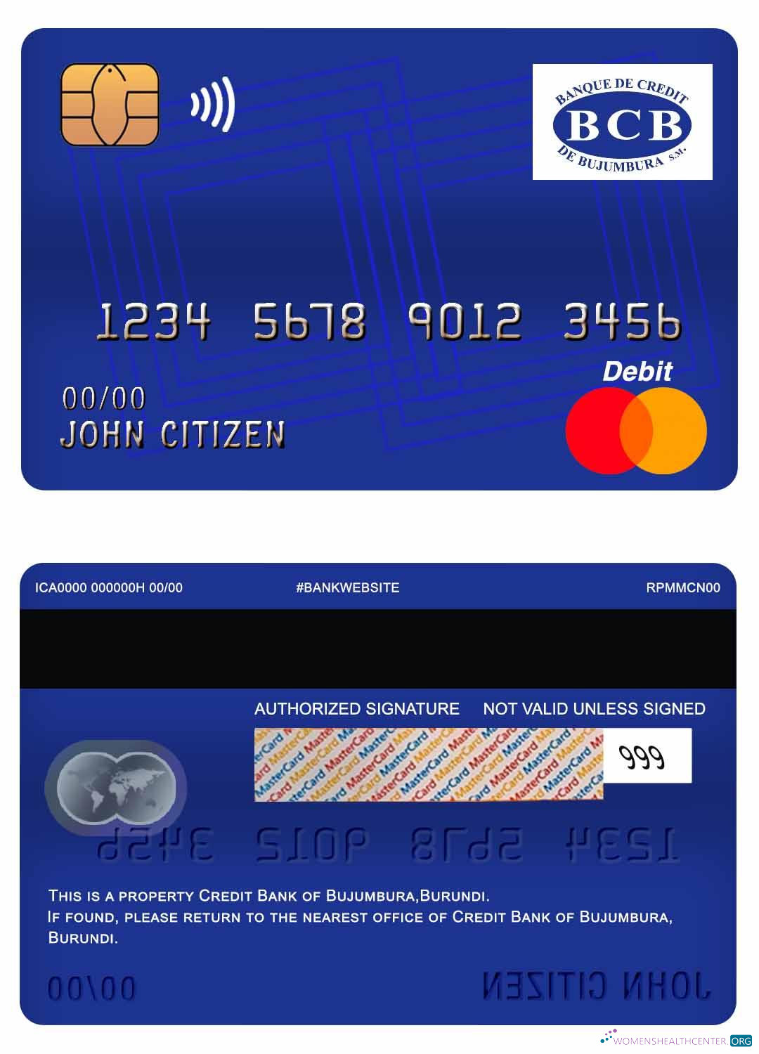 Realistische Herunterladen Burundi Kredit Bank von Bujumbura Master Debit Karte Photoshop Vorlage